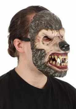 Seasonal Visions International, Ltd. Jabbering Jaw Wolfman Mask For Adults -Disguise Store jabbering jaw wolfman mask alt 2