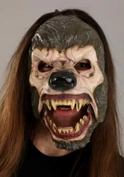 Seasonal Visions International, Ltd. Jabbering Jaw Wolfman Mask For Adults -Disguise Store jabbering jaw wolfman mask alt 3