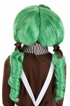 Partytime Costume & Lingerie (Yiwu) Factory Chocolate Factory Worker Green Wig For Girls -Disguise Store kids chocolate factory green wig alt 1