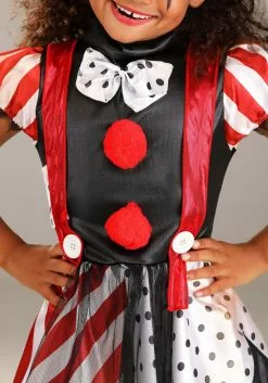 Jerry Leigh Dangerous Dotty The Clown Costume For Kids -Disguise Store kids dangerous dotty the clown costume alt 2
