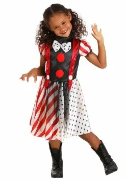 Jerry Leigh Dangerous Dotty The Clown Costume For Kids -Disguise Store kids dangerous dotty the clown costume alt 6