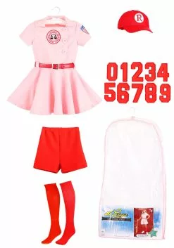 A Leading Role League Of Their Own Luxury Kids Dottie Costume -Disguise Store kids league of their own luxury dottie costume alt3