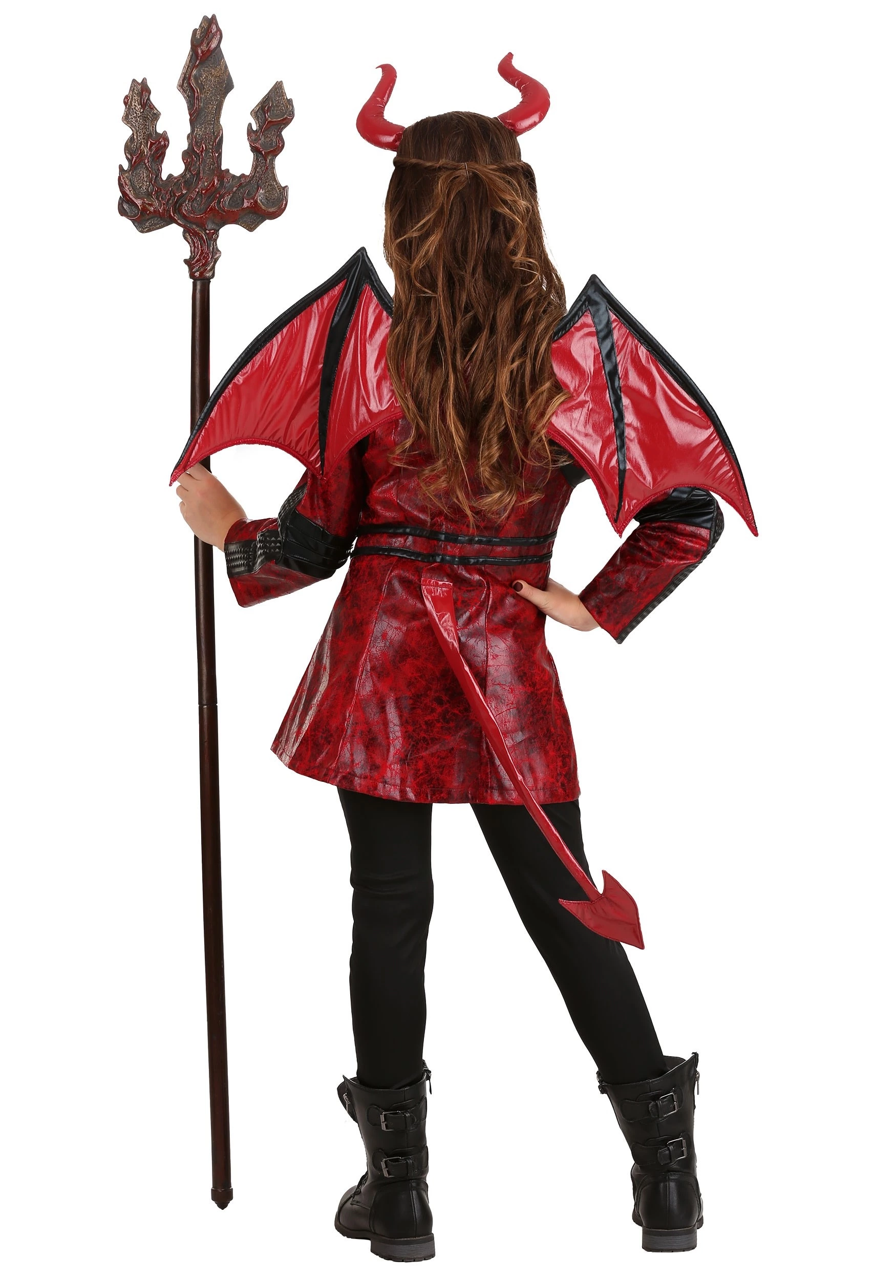 Fun Costumes Leather Girls Devil Costume 4 Fun Costumes Leather Girls Devil Costume - Image 2