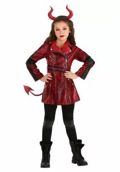 Fun Costumes Leather Girls Devil Costume 7 Fun Costumes Leather Girls Devil Costume -Disguise Store leather devil girls costume alt 2