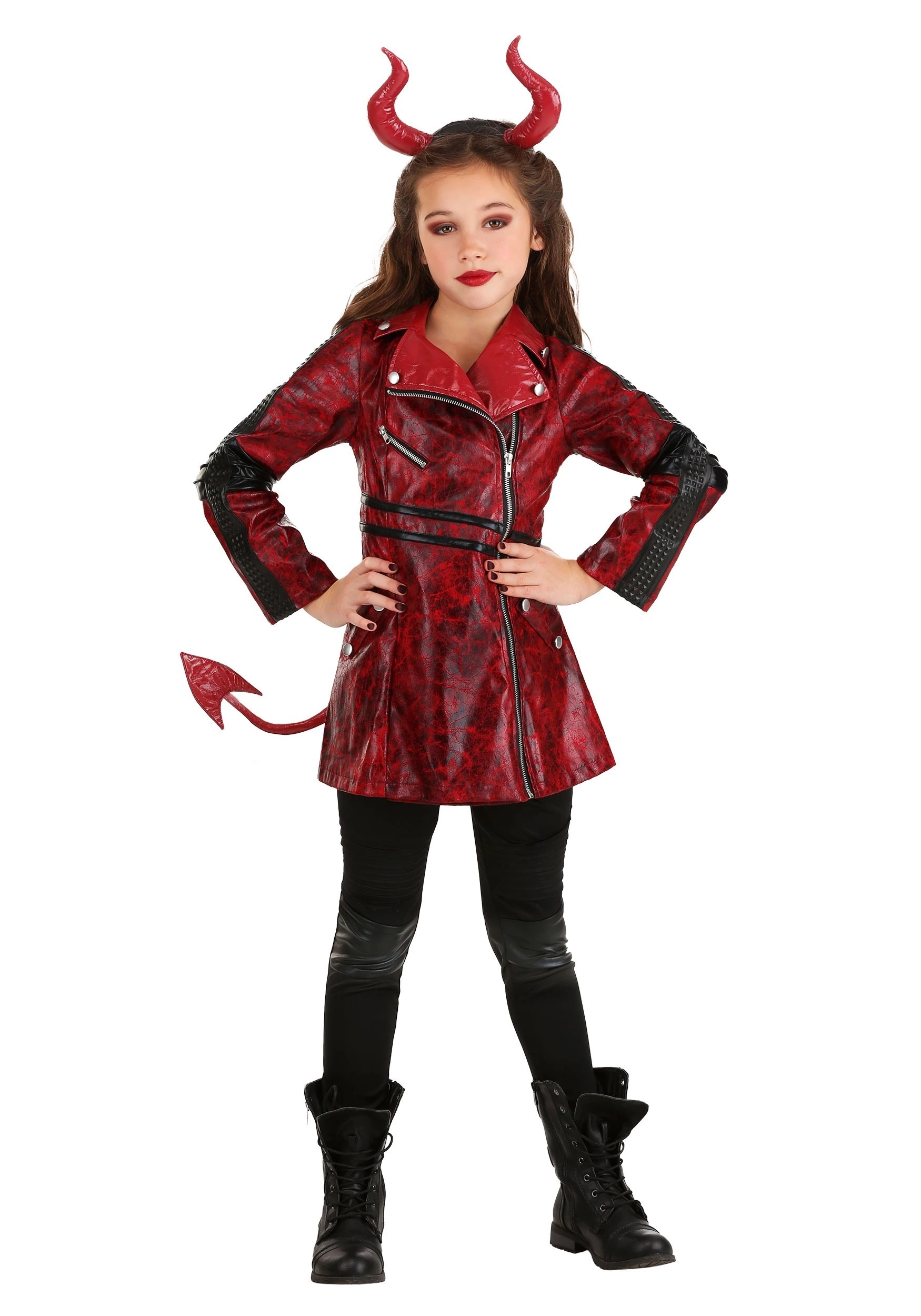 Fun Costumes Leather Girls Devil Costume 5 Fun Costumes Leather Girls Devil Costume - Image 3