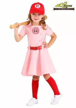 A Leading Role League Of Their Own Toddler Dottie Luxury Costume -Disguise Store loto toddler girl dottie luxury costume alt 4 upd