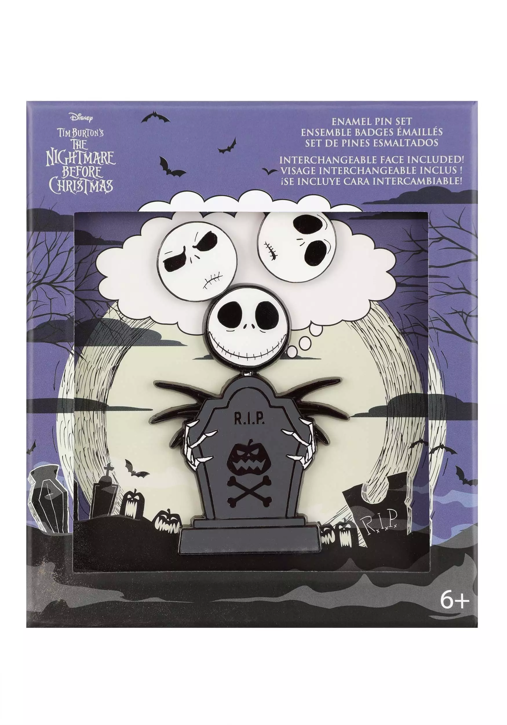 Disney Nightmare Before Christmas Jack Skellington Mixed Emotions Loungefly Enamel Pin Set 3 Disney Nightmare Before Christmas Jack Skellington Mixed Emotions Loungefly Enamel Pin Set