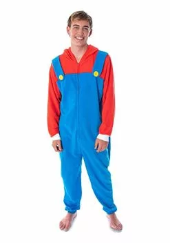MJC International Unisex Microfleece Mario Union Suit 8 MJC International Unisex Microfleece Mario Union Suit -Disguise Store mario unisex microfleece unionsuit alt 2