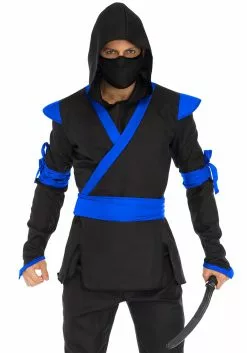 LEG AVENUE Blue Ninja Mens Costume -Disguise Store mens blue ninja alt 2