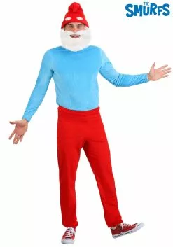 Boloparty Plus Size Papa Smurf Costume For Men