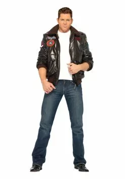 LEG AVENUE Mens Top Gun Bomber Jacket Costume