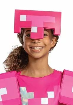 Disguise Girl's Minecraft Classic Pink Armor Costume -Disguise Store minecraft girls classic pink armor costume alt 3