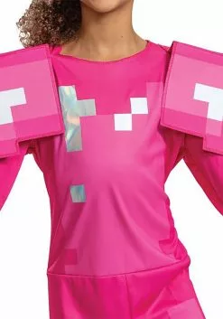 Disguise Girl's Minecraft Classic Pink Armor Costume -Disguise Store minecraft girls classic pink armor costume alt 4
