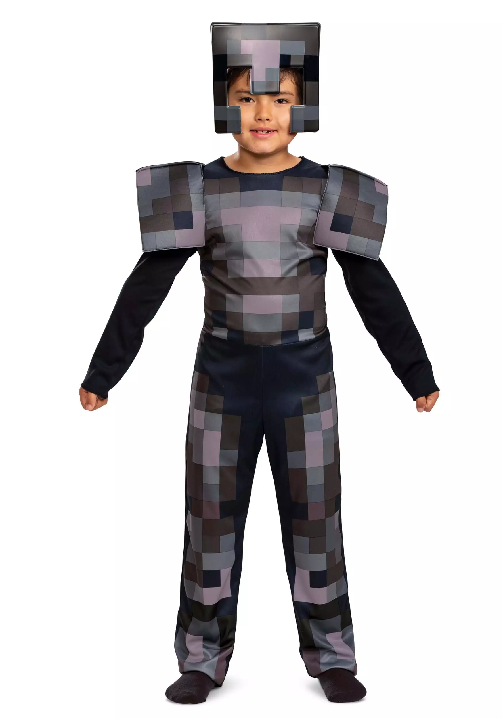 Disguise Kid's Minecraft Netherite Armor Jumpsuit Classic Costume 3 Disguise Kid's Minecraft Netherite Armor Jumpsuit Classic Costume