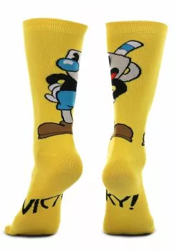 Elope Cuphead Mugman Victory! Crew Socks -Disguise Store mugman victory crew socks alt 4