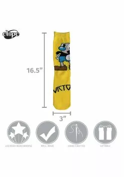 Elope Cuphead Mugman Victory! Crew Socks -Disguise Store mugman victory crew socks alt 6