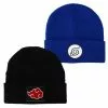 Bioworld Merchandising / Independent Sales Naruto Hidden Leaf Village & Akatsuki Set Of 2 Combo Cuff Beanies -Disguise Store naruto hidden leaf village akatsuki combo cuff beanies