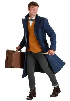 Haizhilan Garment CO., LTD Men's Newt Scamander Blue Jacket -Disguise Store newt scamander jacket alt 4
