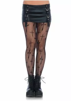 LEG AVENUE Cross Plus Size Net Tights