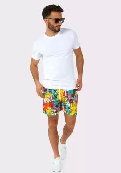 Opposuits Pokémon Pika Pikachu Swimsuit & Shirt For Men -Disguise Store pokemon mens pika pikachu swimsuit shirt alt 4