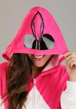 BigWan Apparel Co. Power Rangers Pink Ranger Hooded Union Suit For Adults -Disguise Store power rangers pink ranger hooded union suit alt 6