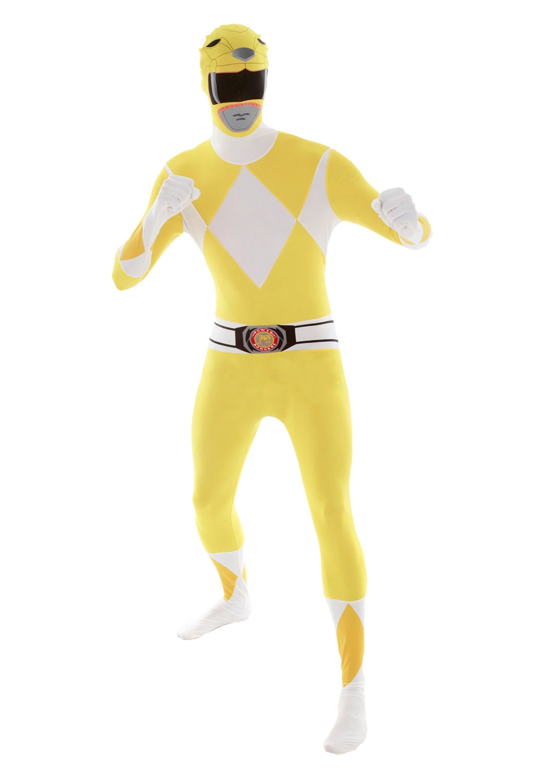 Morphsuits Power Rangers: Yellow Ranger Morphsuit Costume 4 Morphsuits Power Rangers: Yellow Ranger Morphsuit Costume - Image 2