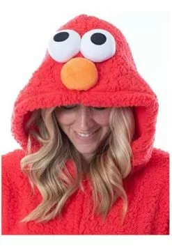 MJC International Adult Sesame Street Elmo Sherpa Union Suit -Disguise Store sesame street adult elmo sherpa union suit alt 3