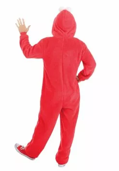 BigWan Apparel Co. Sesame Street Elmo Onesie Costume For Adults -Disguise Store sesame street elmo onesie costume alt 2