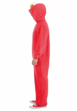 BigWan Apparel Co. Sesame Street Elmo Onesie Costume For Adults -Disguise Store sesame street elmo onesie costume alt 3