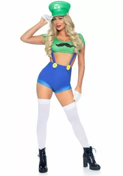 LEG AVENUE Sexy Piece Green Gamer Babe Costume For Women -Disguise Store sexy piece green gamer babe womens costume alt 2