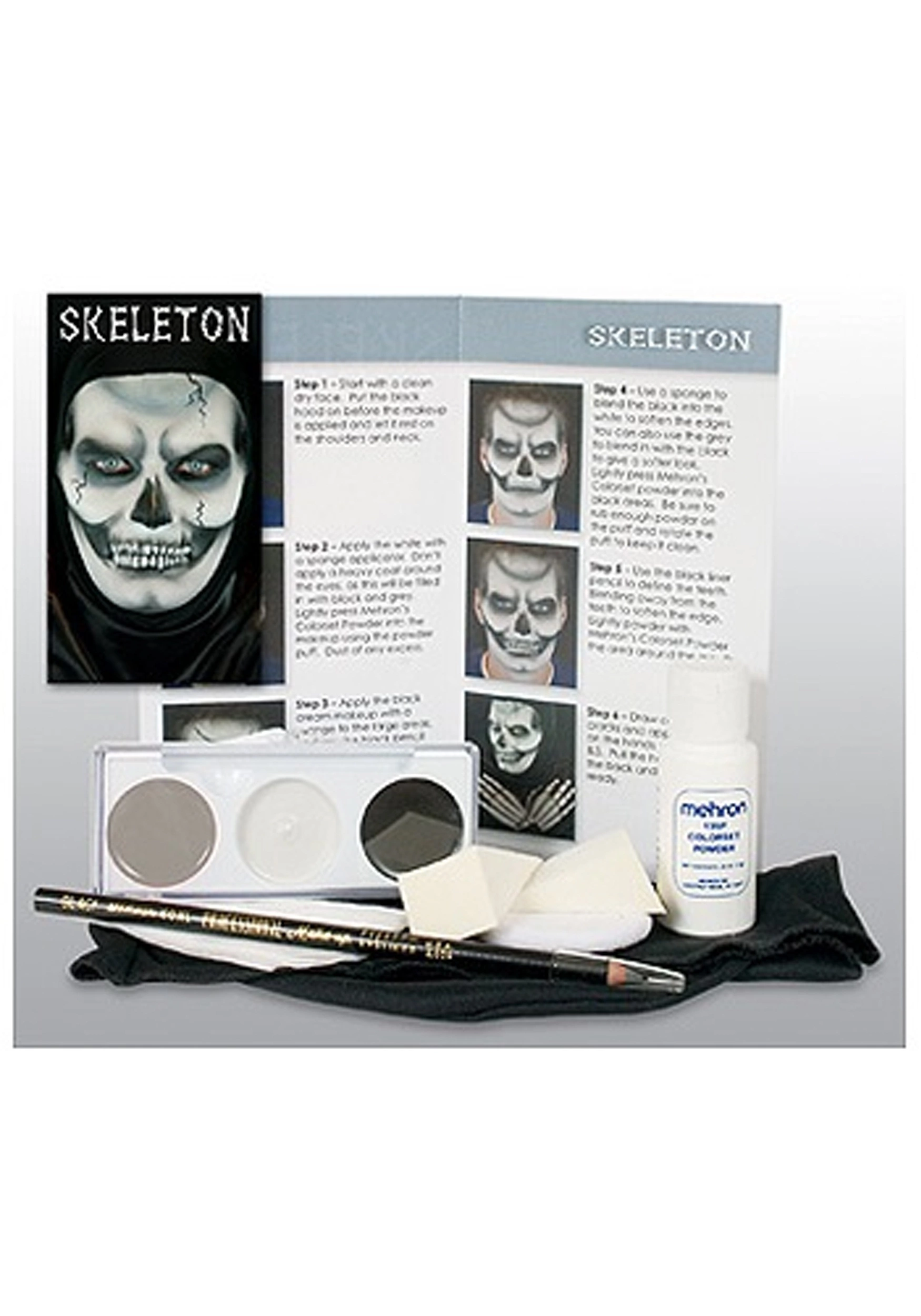 Mehron Inc Skeleton Makeup Character Kit 3 Mehron Inc Skeleton Makeup Character Kit