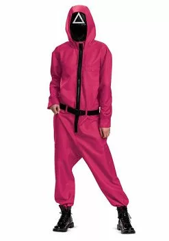 Disguise Squid Game Triangle Guard Adult Jumpsuit -Disguise Store squid game adult triangle guard jumpsuit alt 2