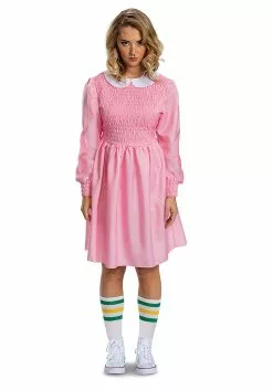 Disguise Stranger Things Deluxe Pink Dress Eleven Costume For Women