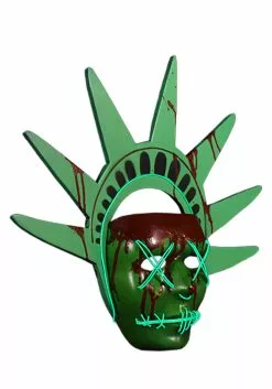 TRICK OR TREAT STUDIOS Lady Liberty Light Up Mask From The Purge -Disguise Store the purge lady liberty light up mask alt 2