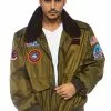 LEG AVENUE Mens Top Gun Nylon Bomber Jacket Costume -Disguise Store top gun mens nylon bomber jacket