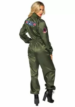 LEG AVENUE Top Gun Flight Suit Costume For Women -Disguise Store top gun womens flight suit costume alt 1