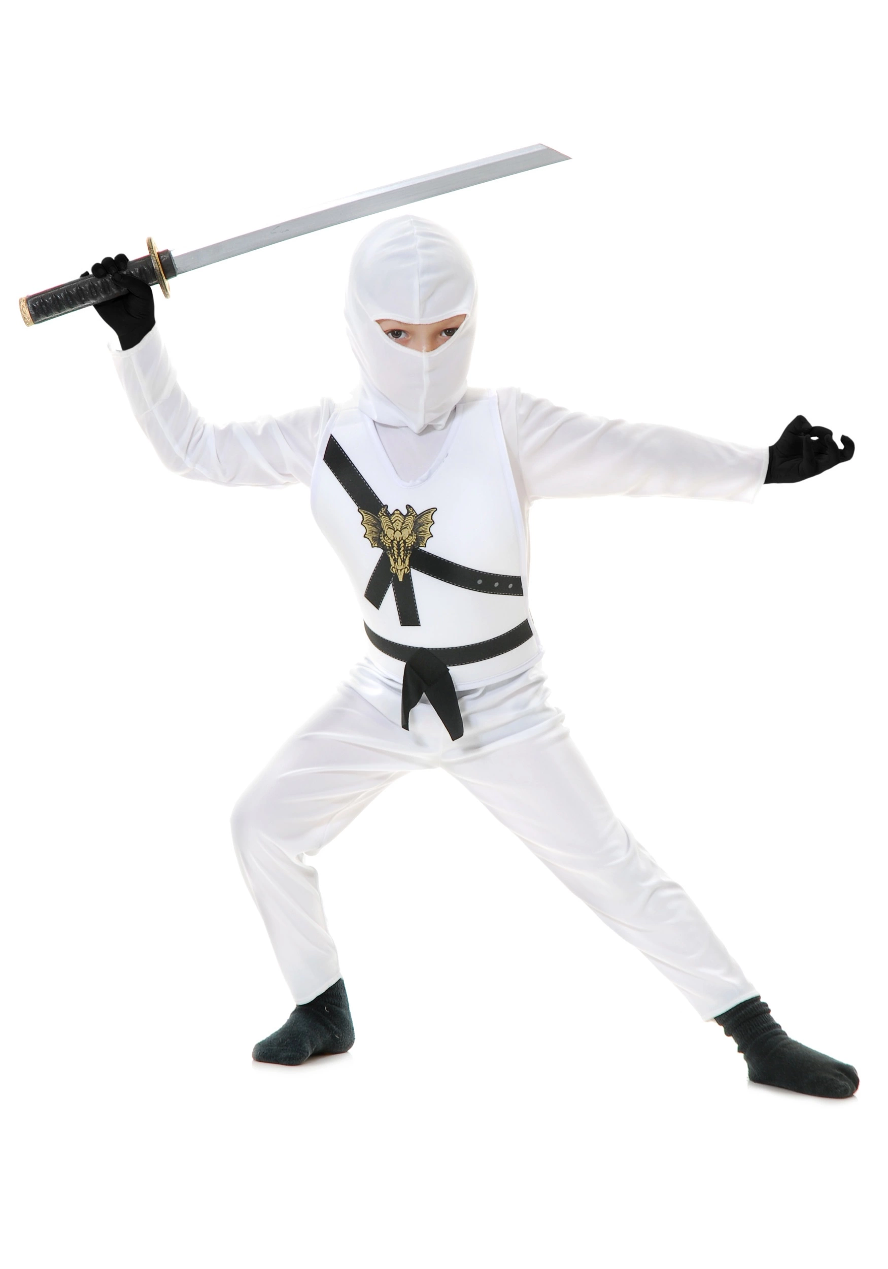 Charades White Child Ninja Costume 3 Charades White Child Ninja Costume