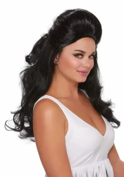 Dreamgirl Women's Black Bouffant Wig Accessory -Disguise Store womens black bouffant alt 2