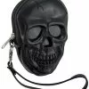 Comeco Women's Black Skull Wristlet Accessory -Disguise Store womens black skull wristlet
