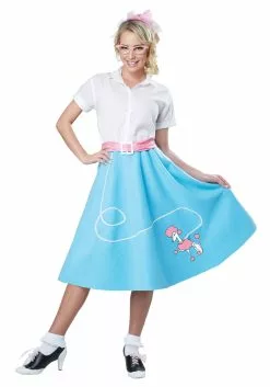 California Costume Collection Womens Blue 50's Poodle Skirt Costume