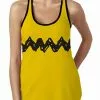 Brief Insanity Women's Yellow Charlie Brown Tank Top -Disguise Store womens charlie brown tank top