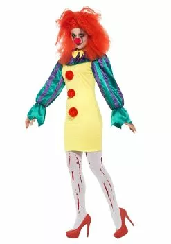 Smiffys Women's Classic Horror Clown Costume -Disguise Store womens classic horror clown costume alt 1