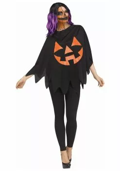 Fun World Women's Dark Jack O'Lantern Poncho