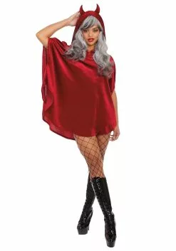 Dreamgirl Red Devil Poncho For Women