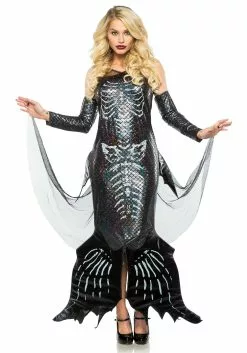 Seeing Red Glamour Skeleton Women's Mermaid Costume