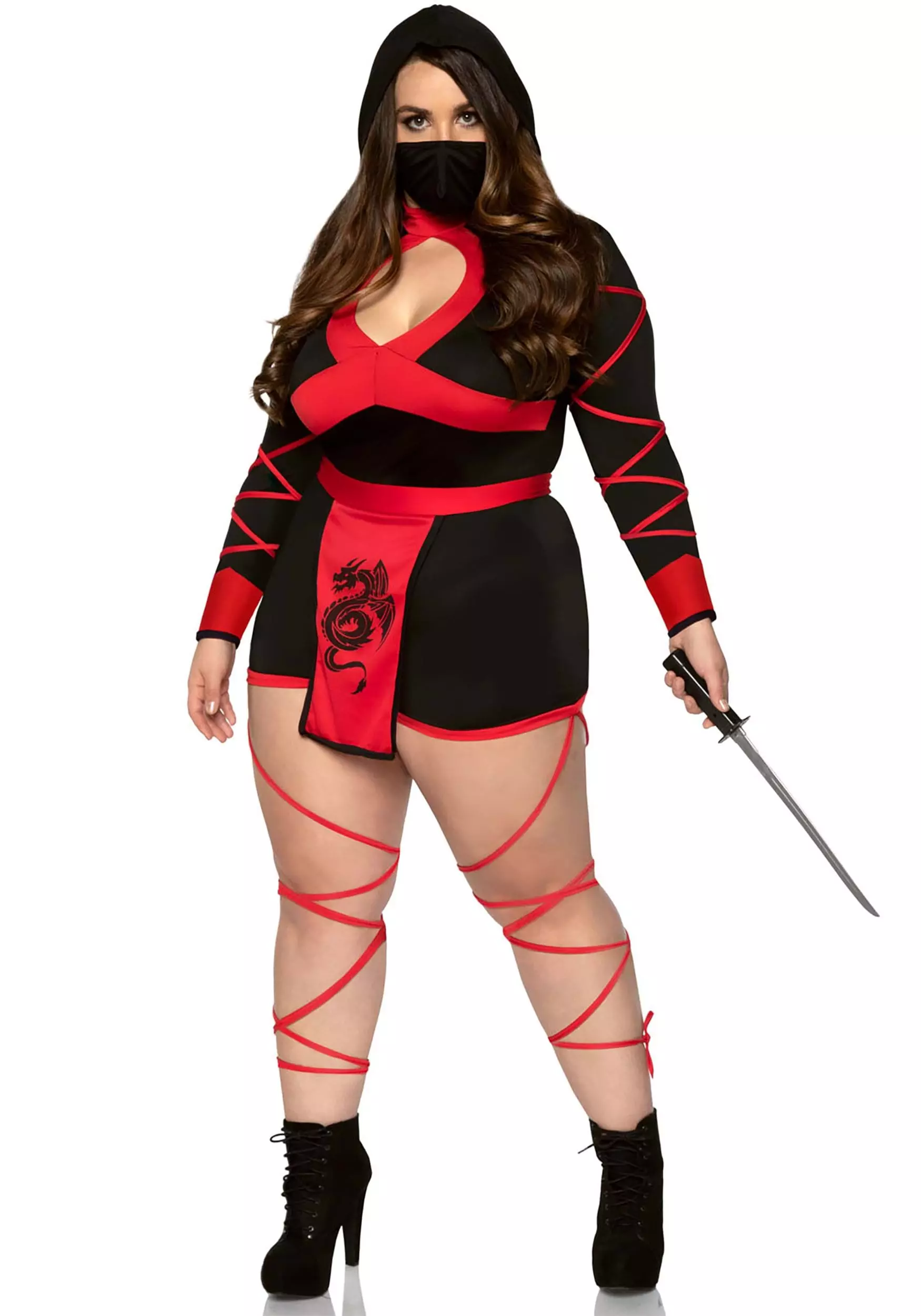 LEG AVENUE Womens Plus Size Dragon Ninja Costume 3 LEG AVENUE Womens Plus Size Dragon Ninja Costume