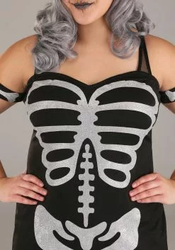 Armada Plus Size High Fashion Skeleton Costume For Women -Disguise Store womens plus size high fashion skeleton costume alt 2