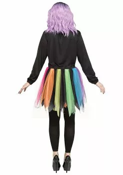 Fun World Rainbow Foil Skeleton Costume For Women -Disguise Store womens rainbow foil skeleton costume alt 1