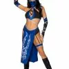 LEG AVENUE Sexy Blue Mortal Ninja Costume For Women -Disguise Store womens sexy blue mortal ninja costume