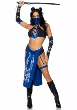 LEG AVENUE Sexy Blue Mortal Ninja Costume For Women